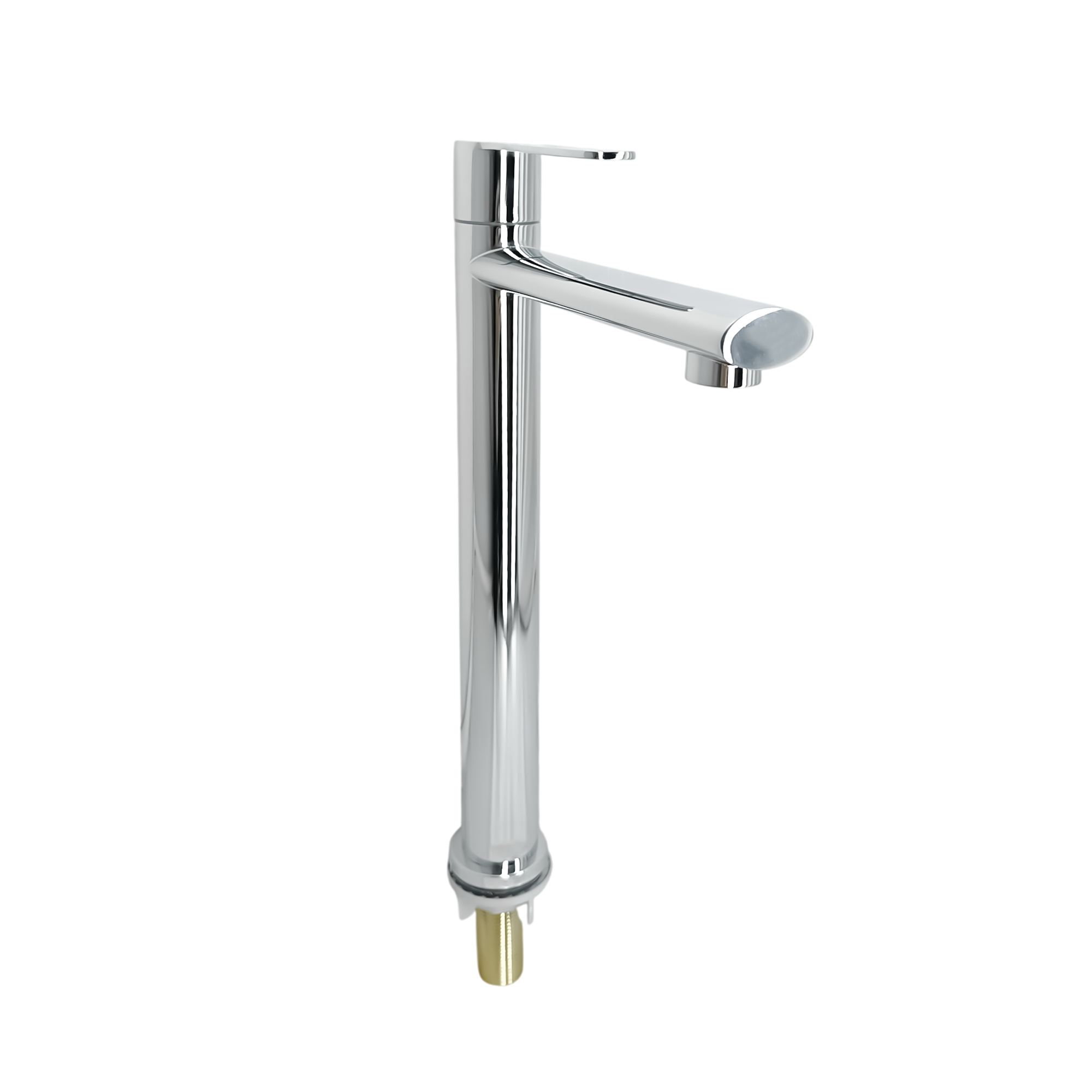 Grifería Alta Agua Fría Pico Plano Cromo Brillante Montesory