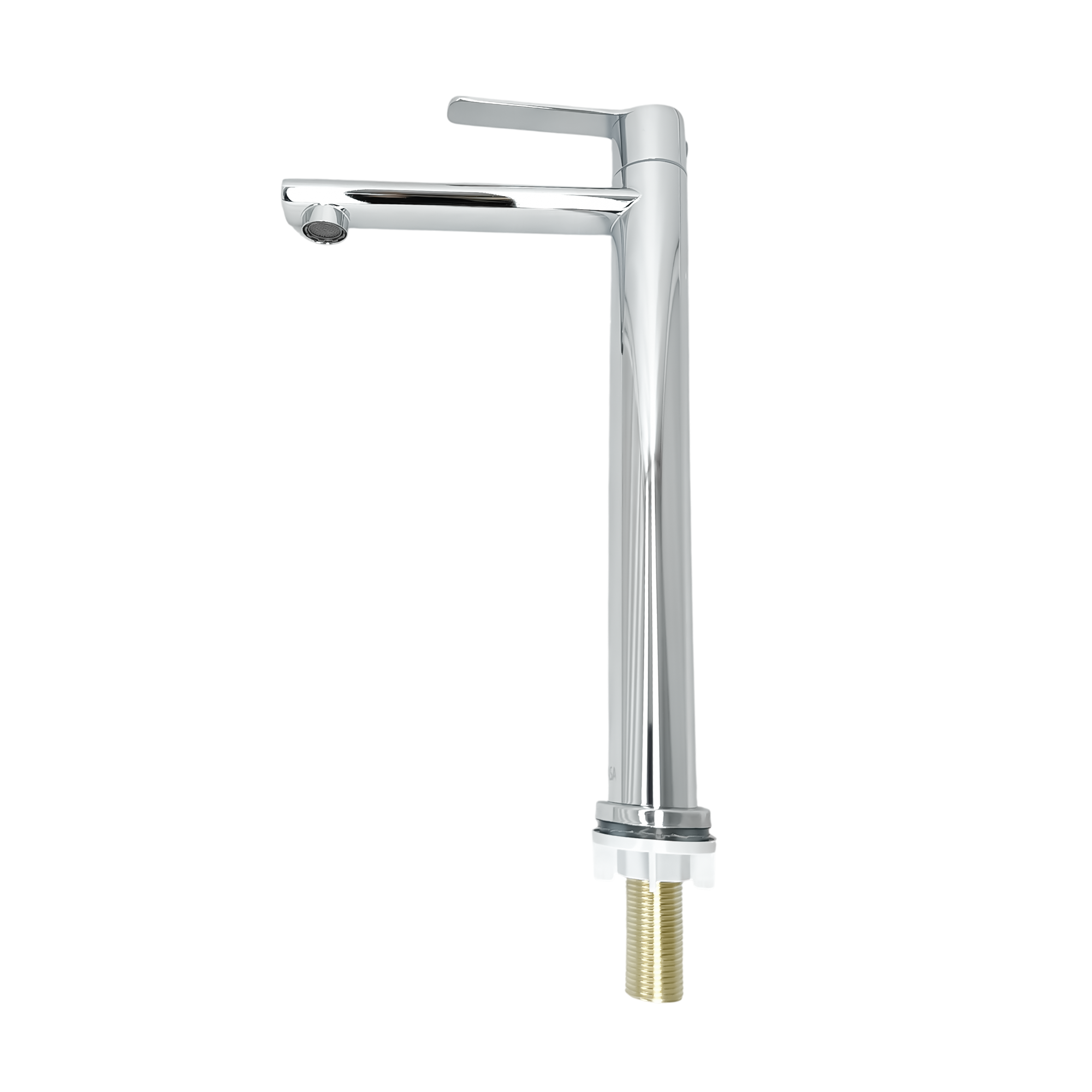 Grifería Alta Agua Fría Pico Plano Cromo Brillante Montesory