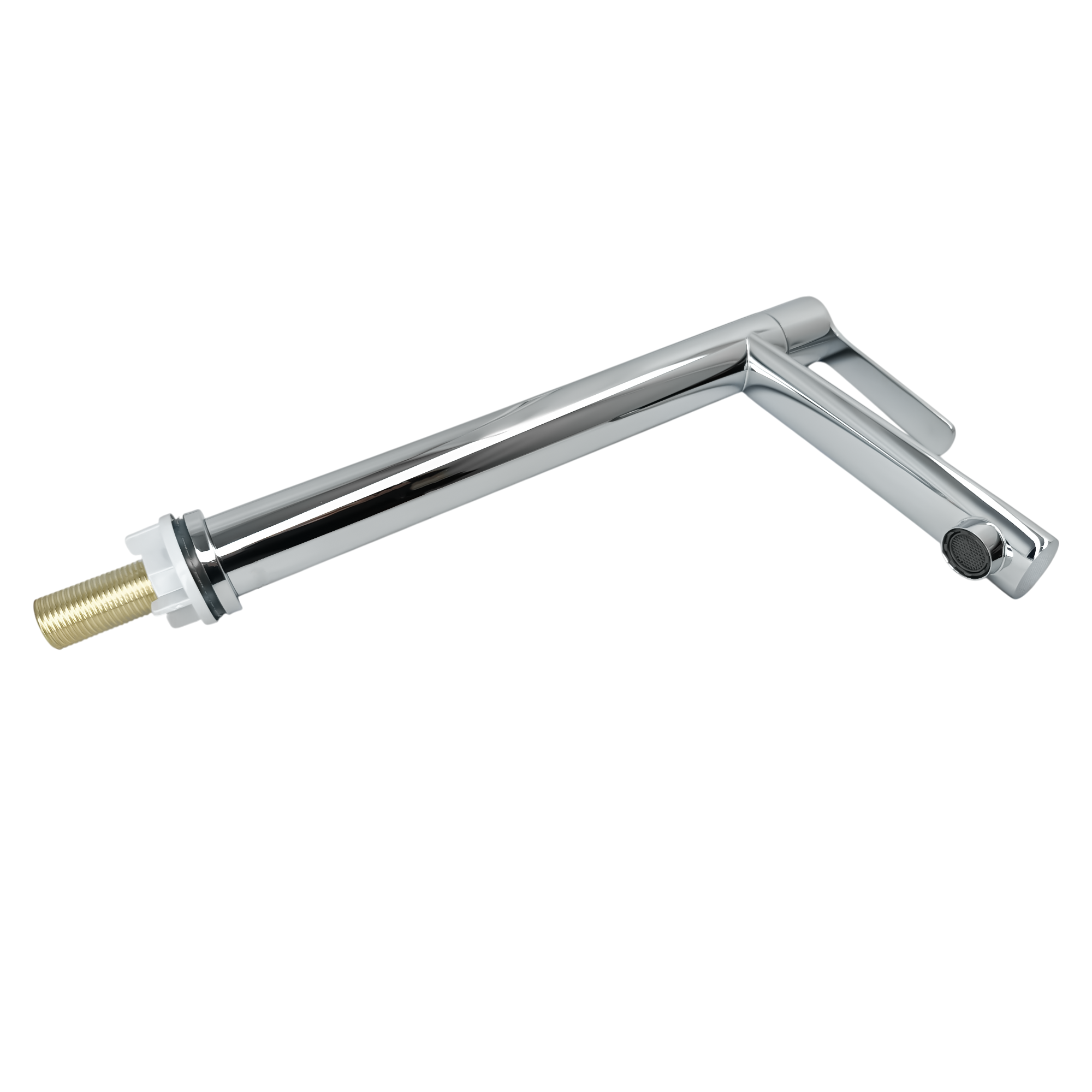 Grifería Alta Agua Fría Pico Plano Cromo Brillante Montesory