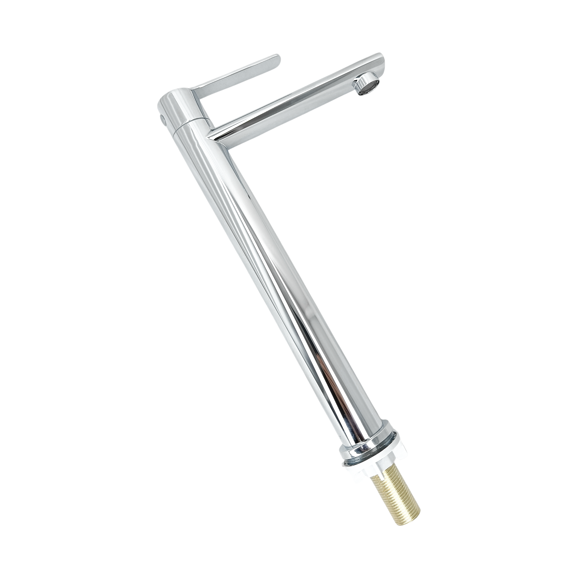 Grifería Alta Agua Fría Pico Plano Cromo Brillante Montesory