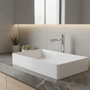 Grifería Alta Agua Fría Pico Plano Cromo Brillante Montesory