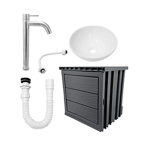 Kit Mueble Pvc + Lavamanos + Griferia Ccol1148