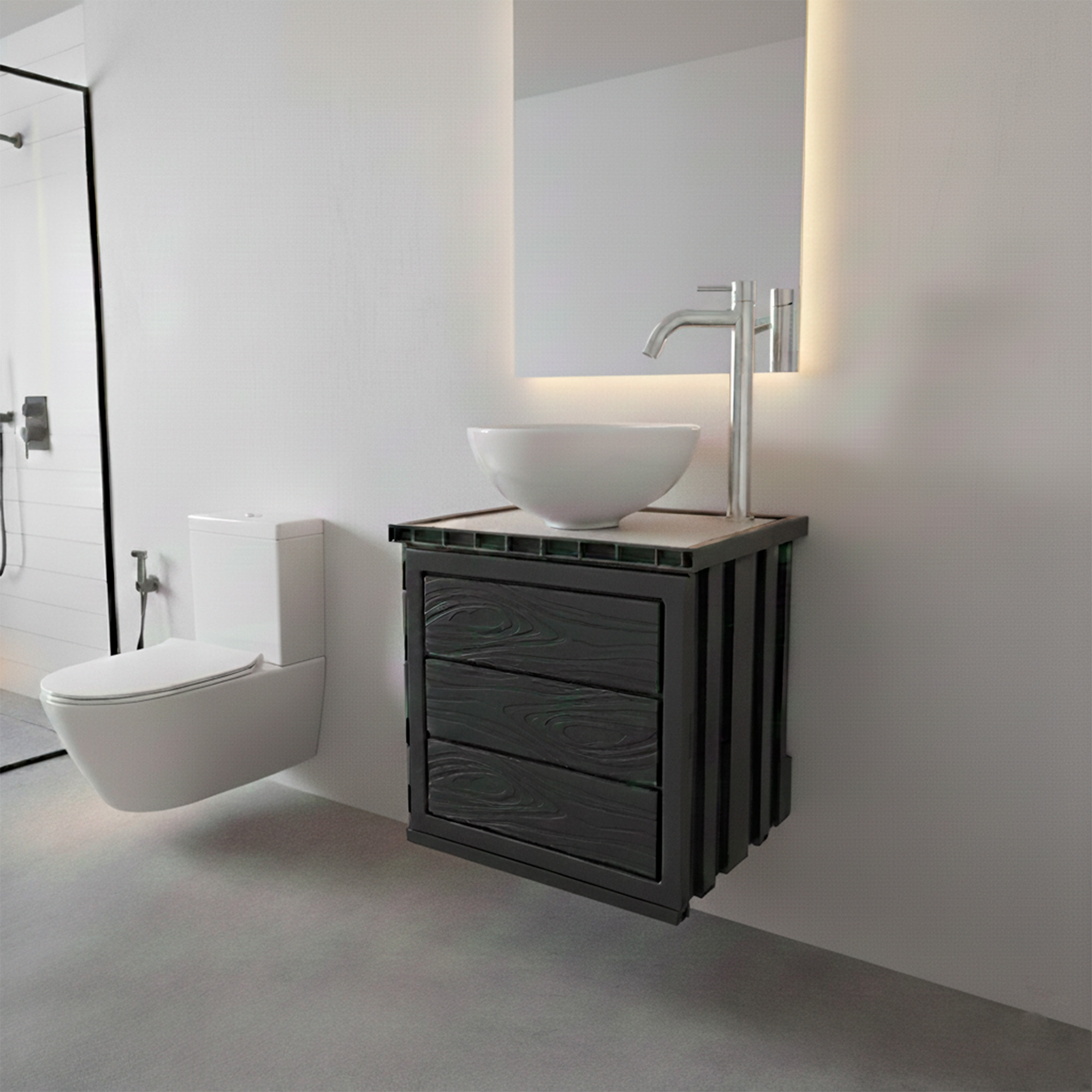 Kit Mueble Pvc + Lavamanos + Griferia Ccol1148