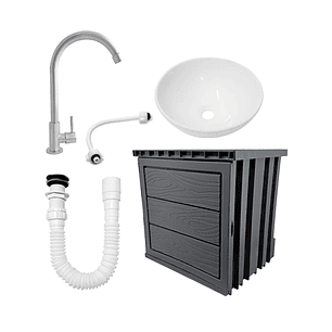 Kit Mueble Pvc + Lavamanos + Griferia Ccol1149