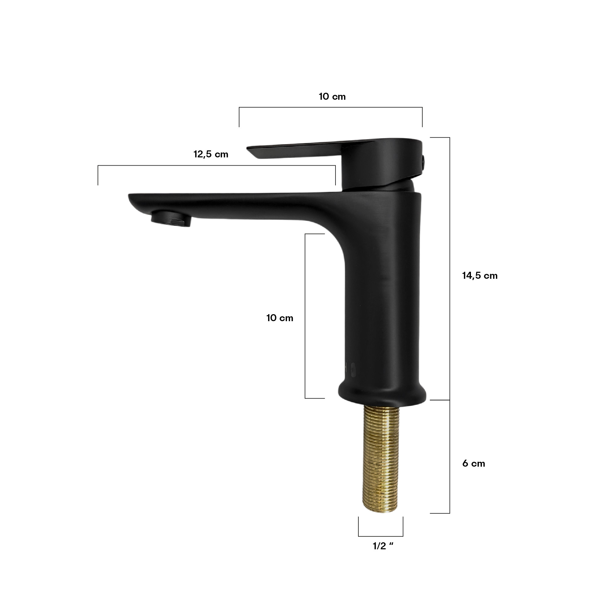 Griferia Lavamanos Baja Agua Fria Negra