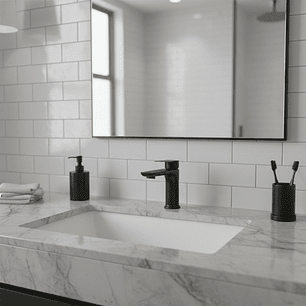 Griferia Lavamanos Baja Agua Fria Negra