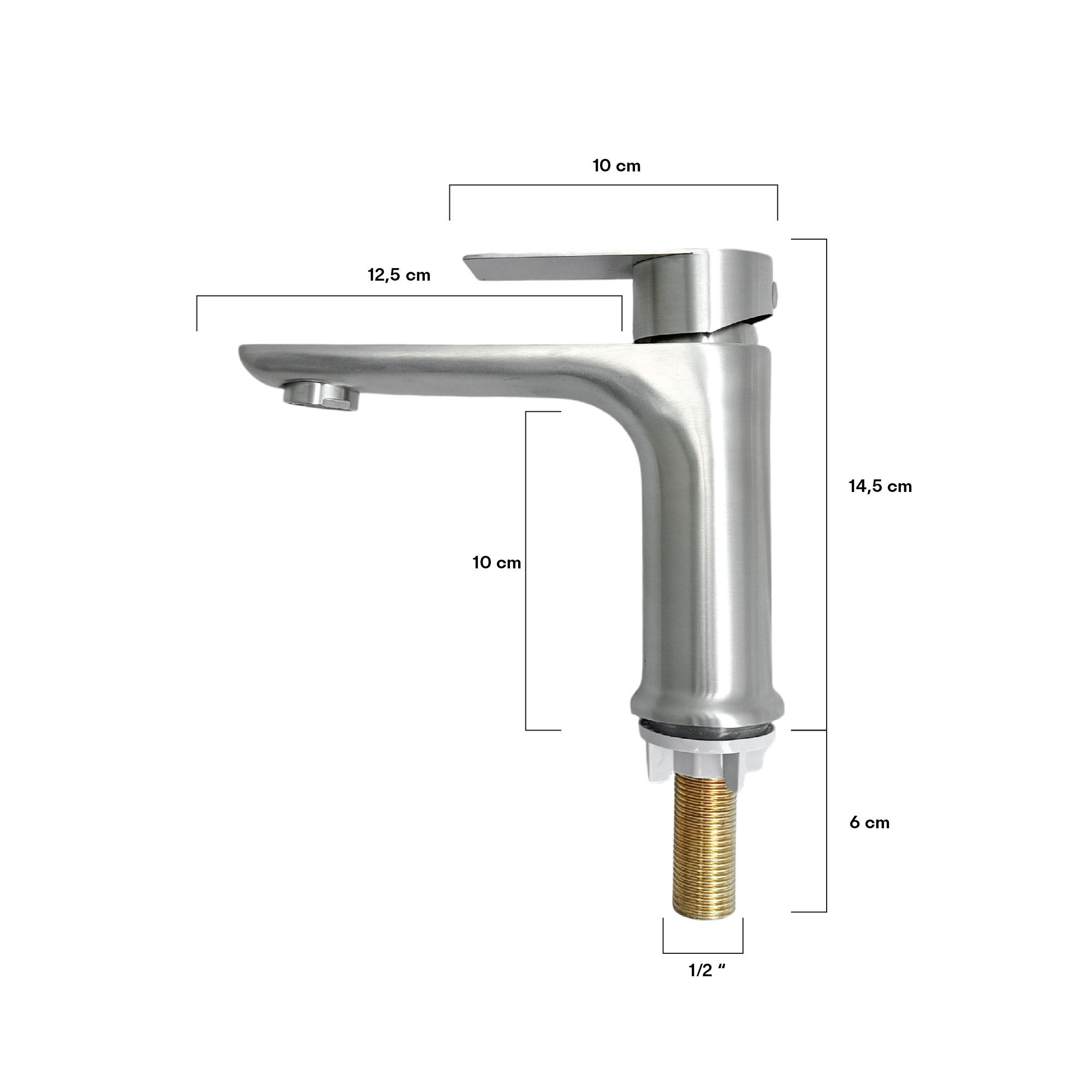 Griferia Lavamanos Agua Fria Inox 304 Satinada 