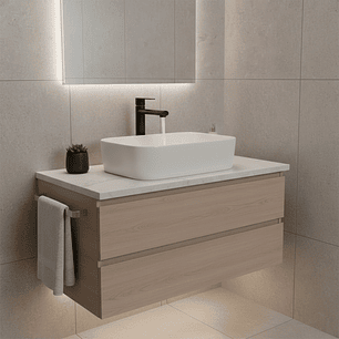 Griferia Lavamanos Alta Agua Fria Negro Ccol