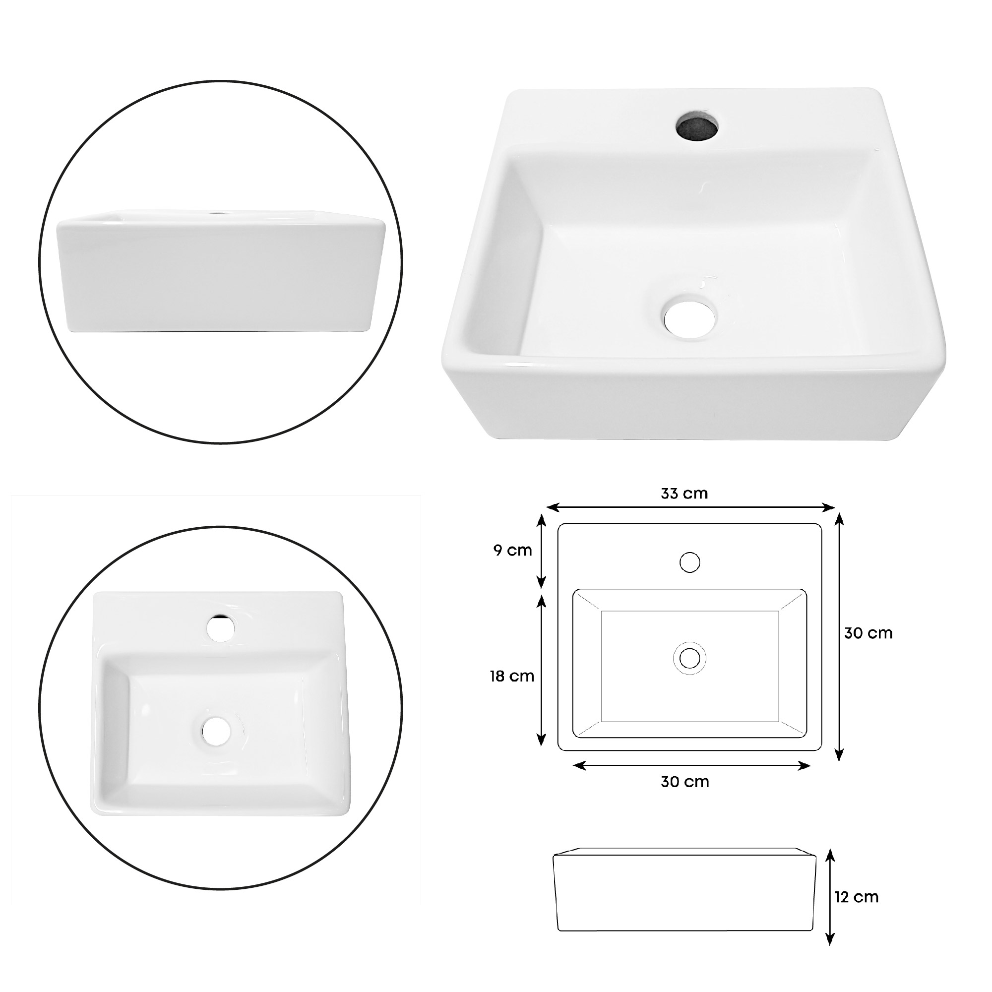Combo Lavamanos Pequeño Rectangular+griferia Mezcladora C689