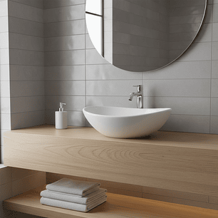 Lavamanos Ovalado En Ceramica Blanco + Push Hongo + Sifon 