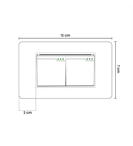 Pack X 5 Interruptor Doble Blanco C1210