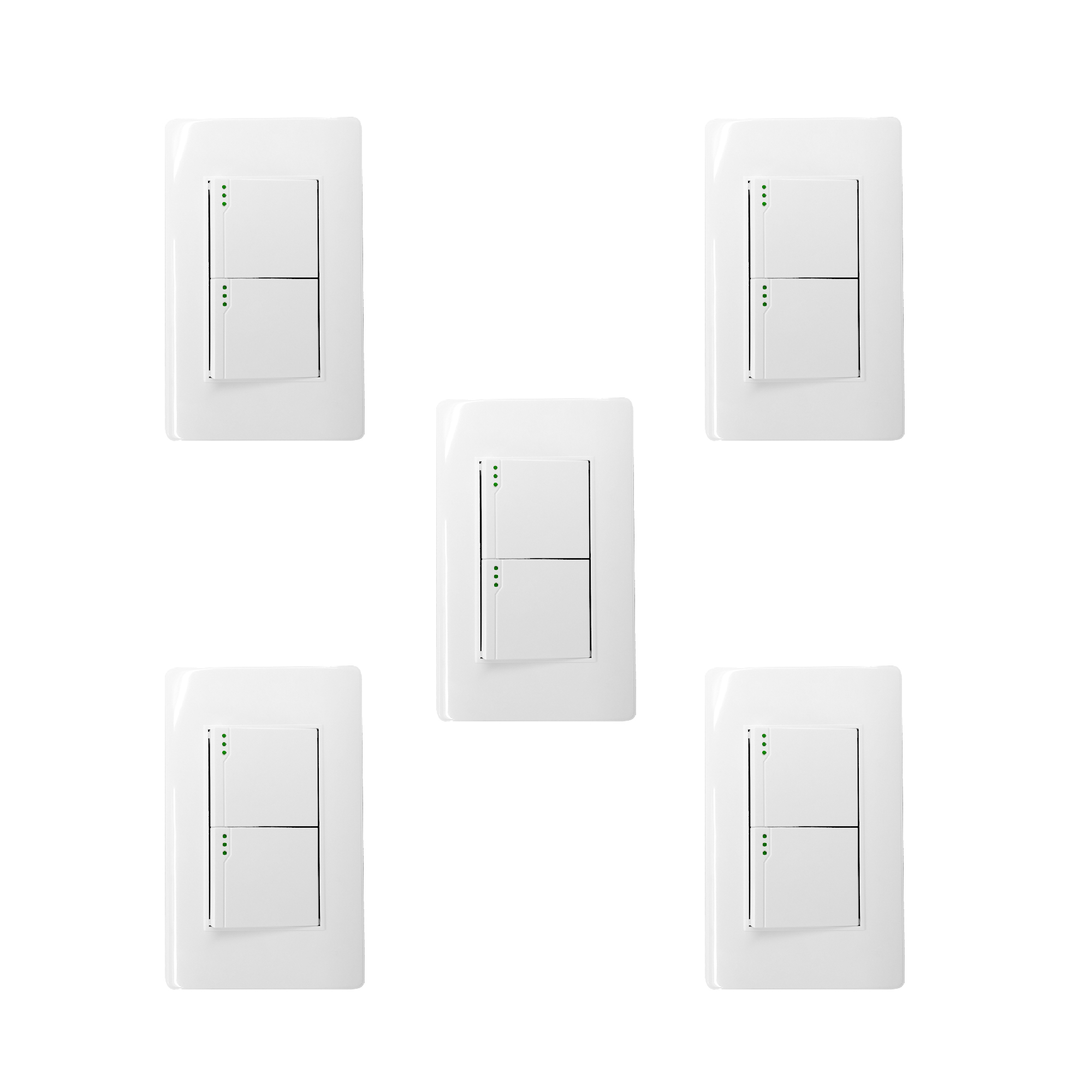 Pack X 5 Interruptor Doble Blanco C1210
