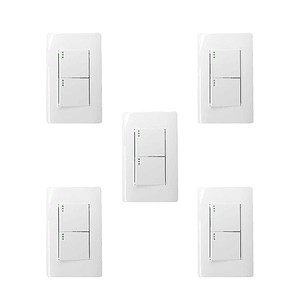 Pack X 5 Interruptor Doble Blanco C1210