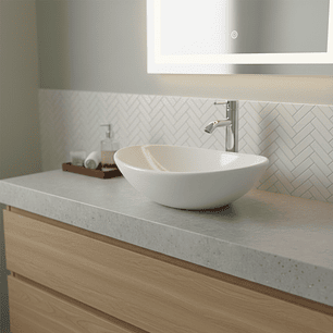 Combo Grifería + Push + Lavamanos Velenty Blanco