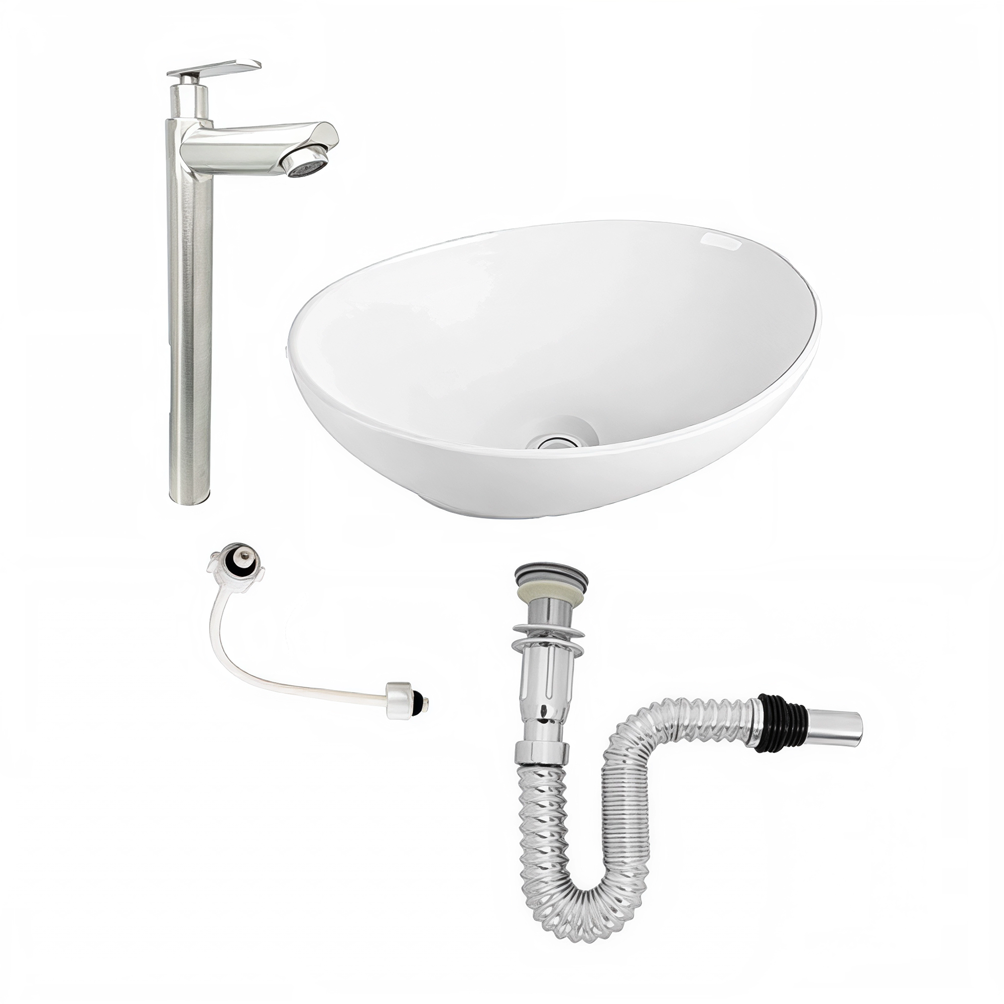 Combo Lvm Velenty + Griferia Agua Fria Pico Recto + Push