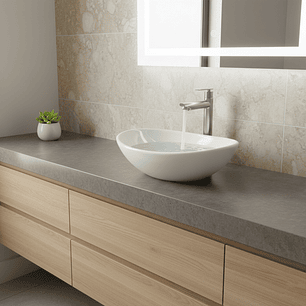 Combo Lvm Velenty + Griferia Agua Fria Pico Recto + Push