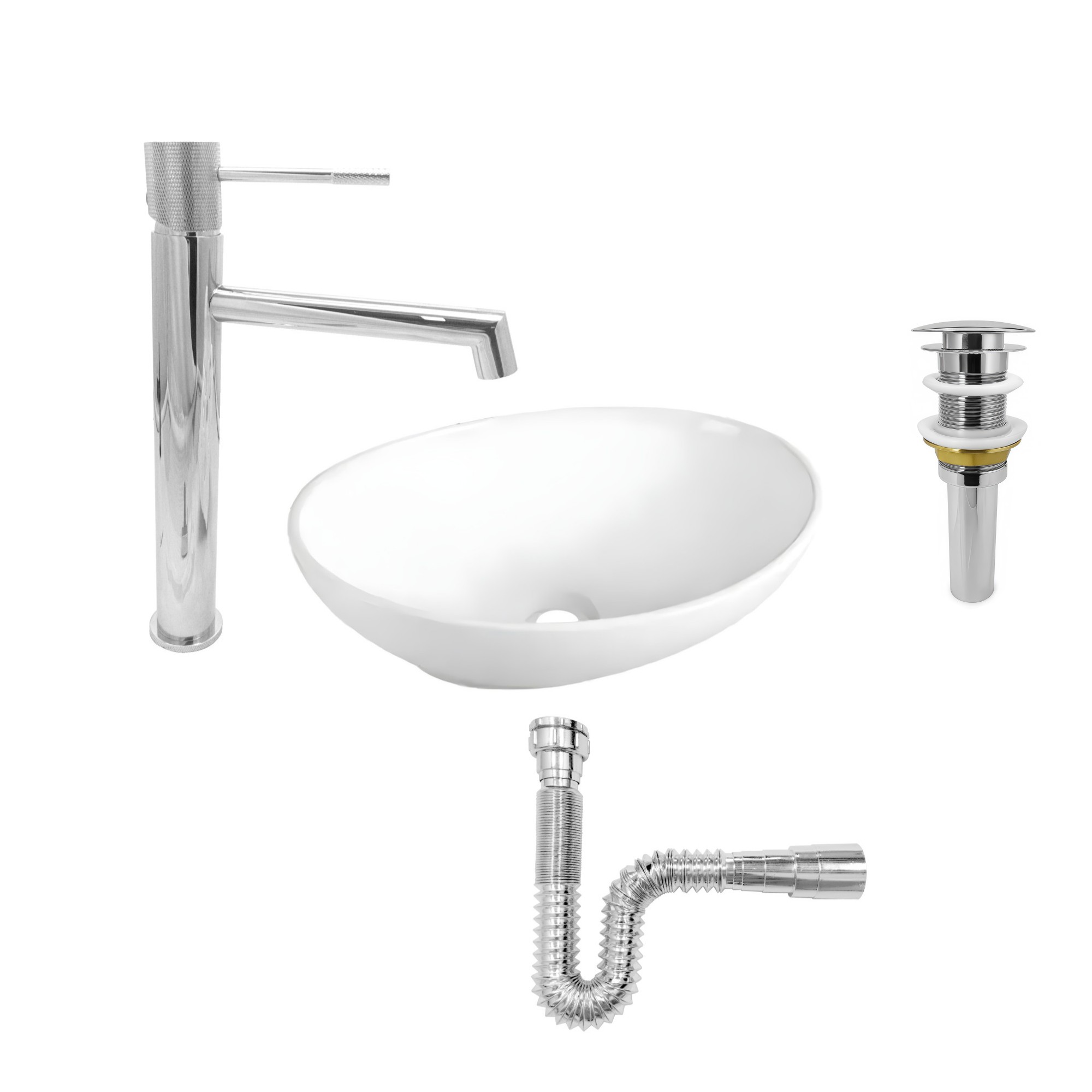 Combo Lavamanos Ovalado Griferia Y Accesorios C777