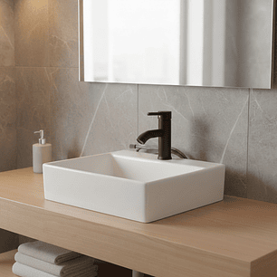 Combo Lavamanos Pequeño Rectangular+griferia Mezcladora C689