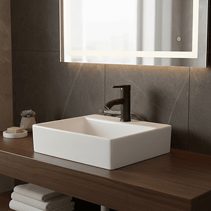 Combo Lavamanos Pequeño Rectangular+griferia Mezcladora C690