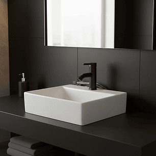 Combo Lavamanos Pequeño Rectangular+griferia Mezcladora C691