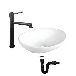 Combo Lavamanos Ovalado Griferia Y Accesorios C785