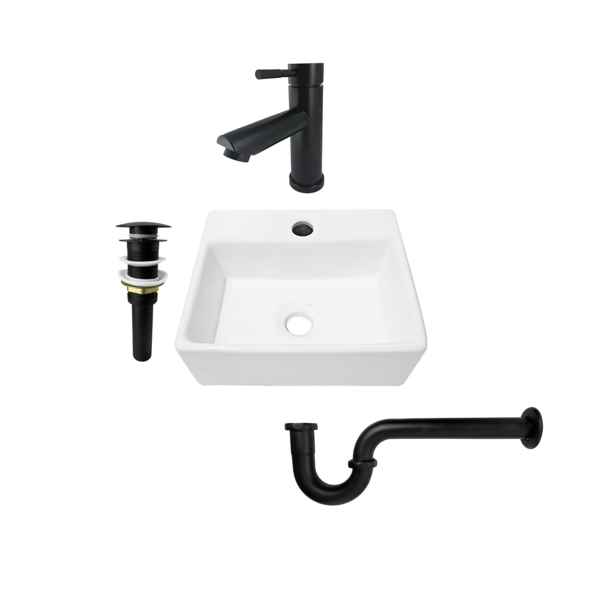 Combo Lavamanos Pequeño Rectangular+griferia Mezcladora C692