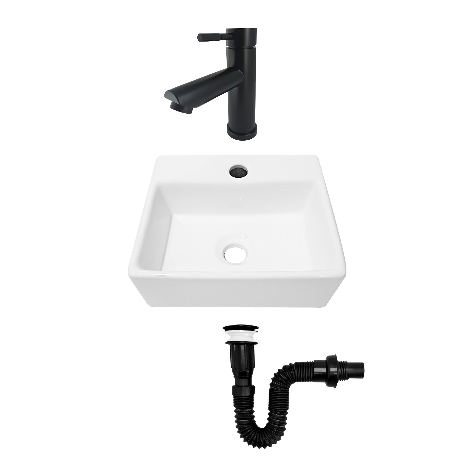 Combo Lavamanos Pequeño Rectangular+griferia Mezcladora C693