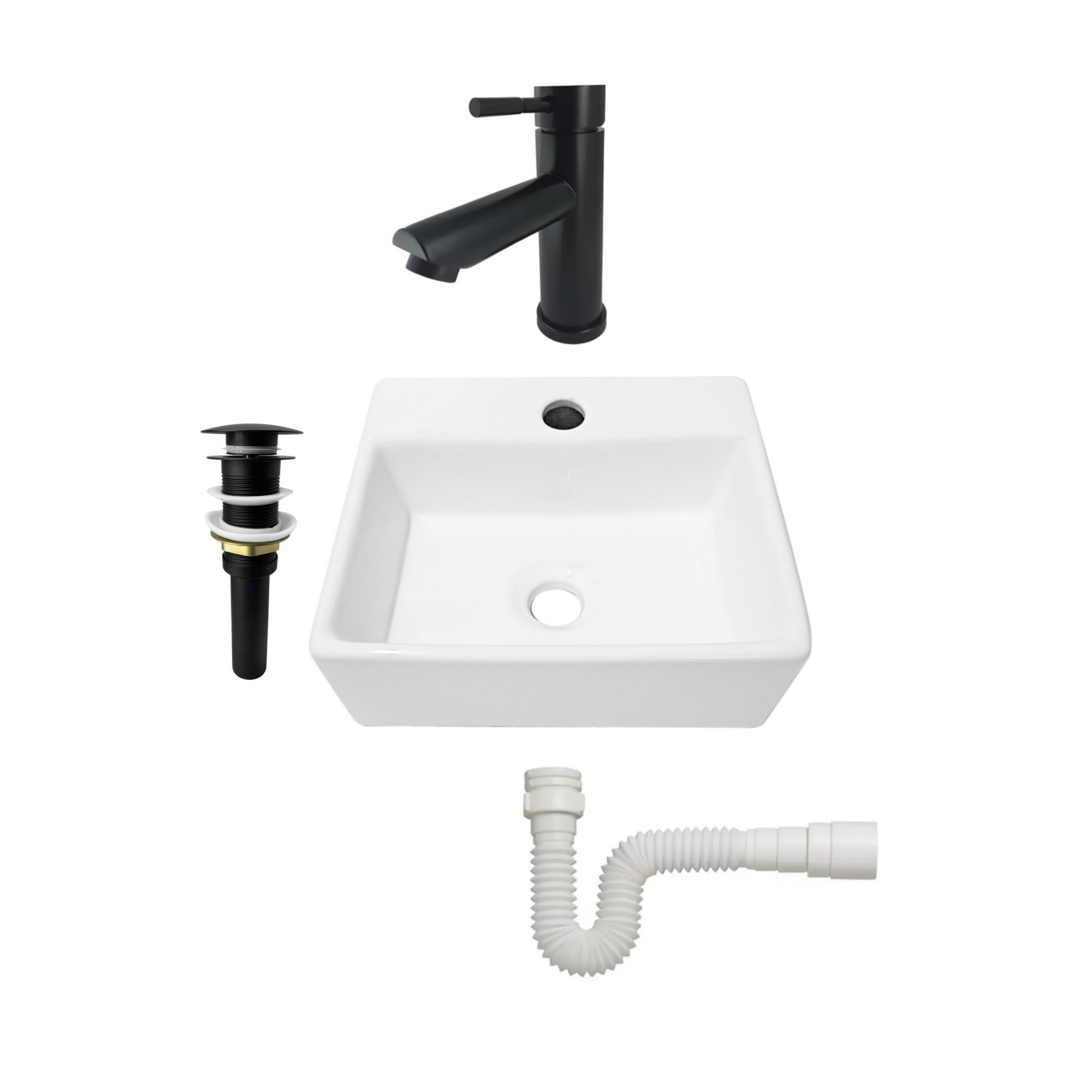 Combo Lavamanos Pequeño Rectangular+griferia Mezcladora C694