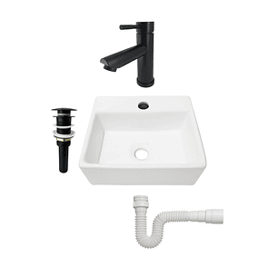 Combo Lavamanos Pequeño Rectangular+griferia Mezcladora C694