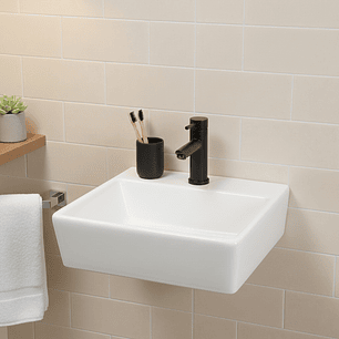 Combo Lavamanos Pequeño Rectangular+griferia Mezcladora C694