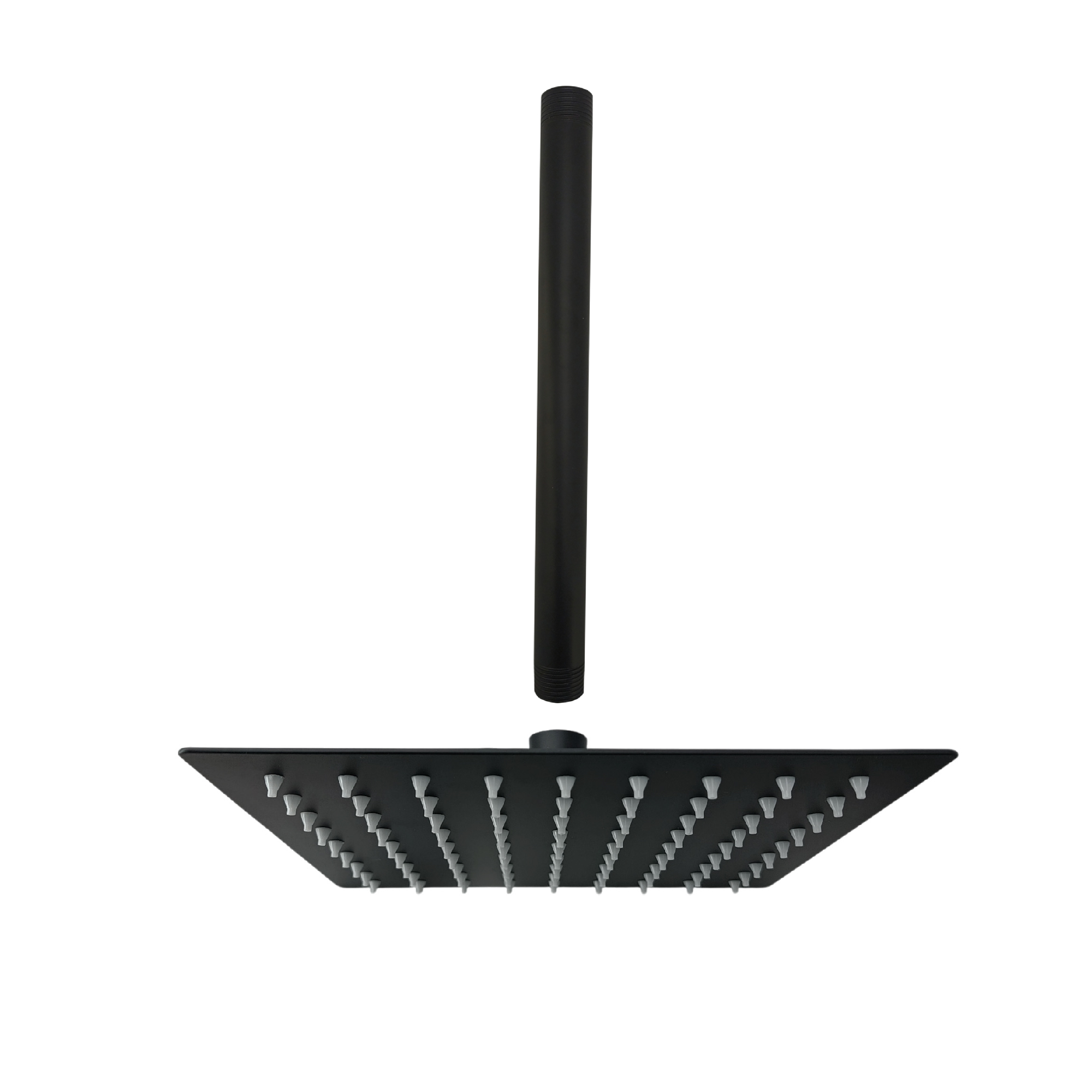 Brazo A Ducha 25cm + Ducha 20cm Cuadrada Negro C1204