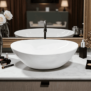 Combo Lavamanos+griferia Agua Fria Negra +push+sifon C931