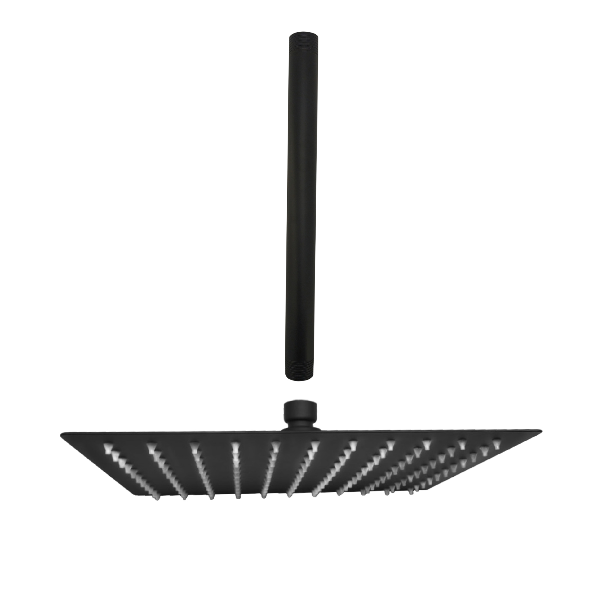 Brazo A Ducha 25cm + Ducha 25cm Cuadrada Negro C1206