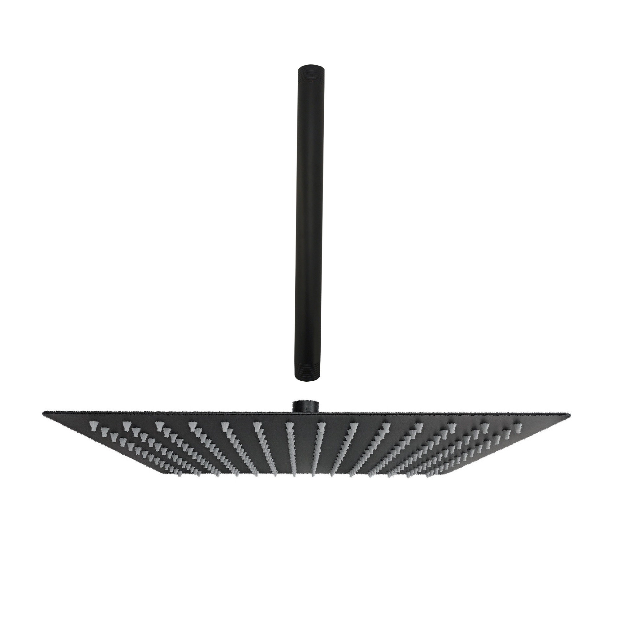 Brazo A Ducha 25cm + Ducha 30cm Cuadrada Negro C1207