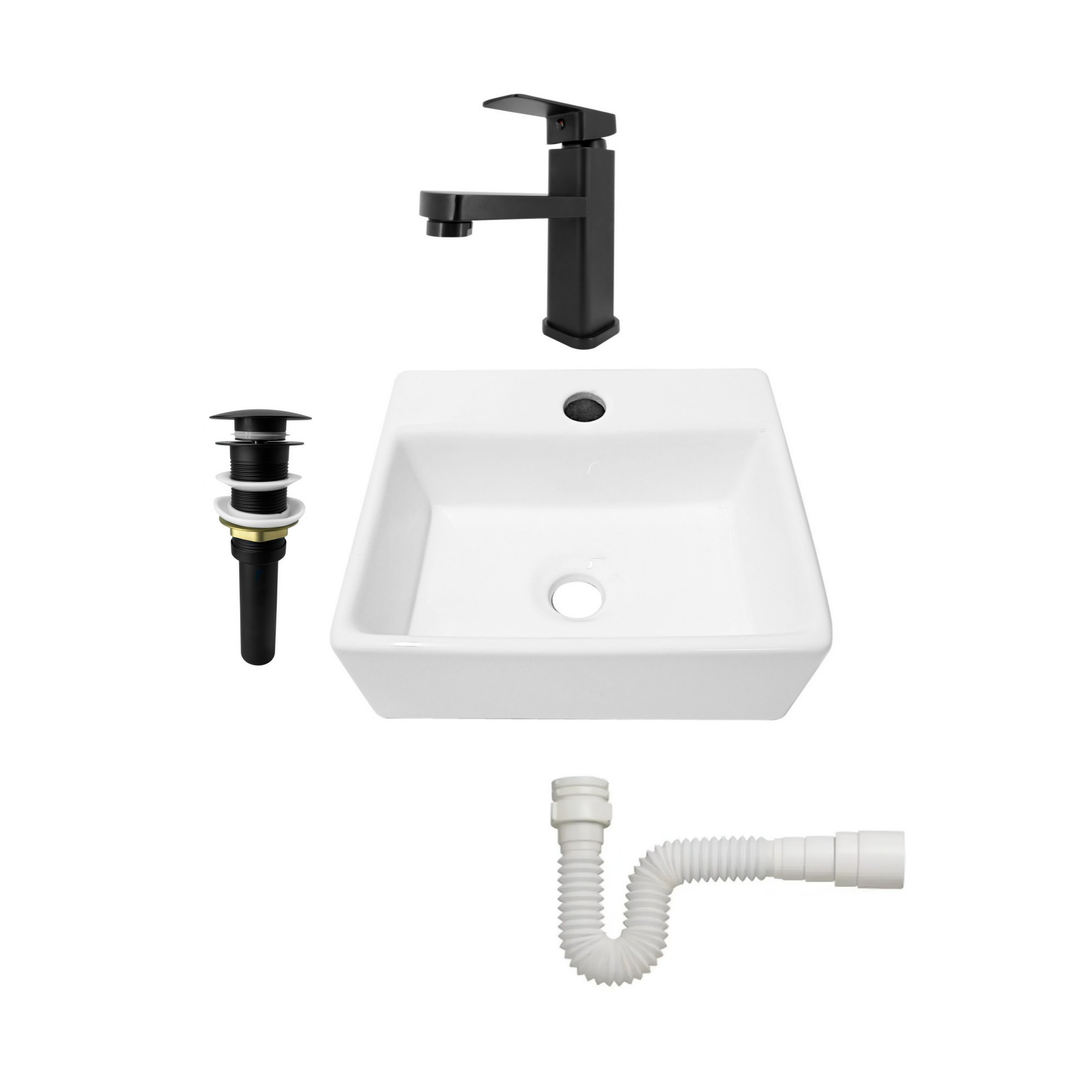 Combo Lavamanos Pequeño Rectangular+griferia Mezcladora C697