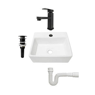 Combo Lavamanos Pequeño Rectangular+griferia Mezcladora C697