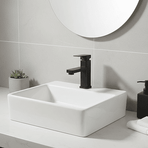 Combo Lavamanos Pequeño Rectangular+griferia Mezcladora C697