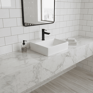 Combo Lavamanos Pequeño Rectangular + Grifería Negra C702