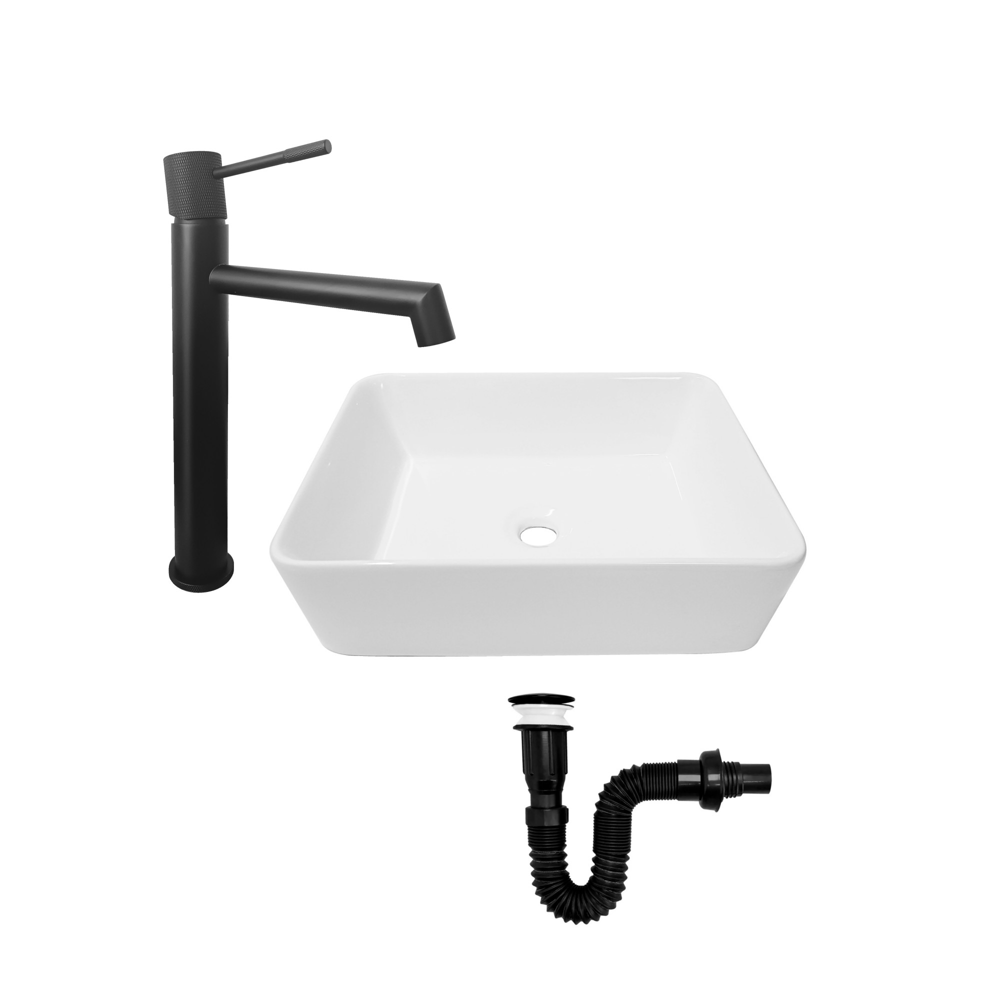 Combo Lavamanos Rectangular Grifería Y Accesorios C784