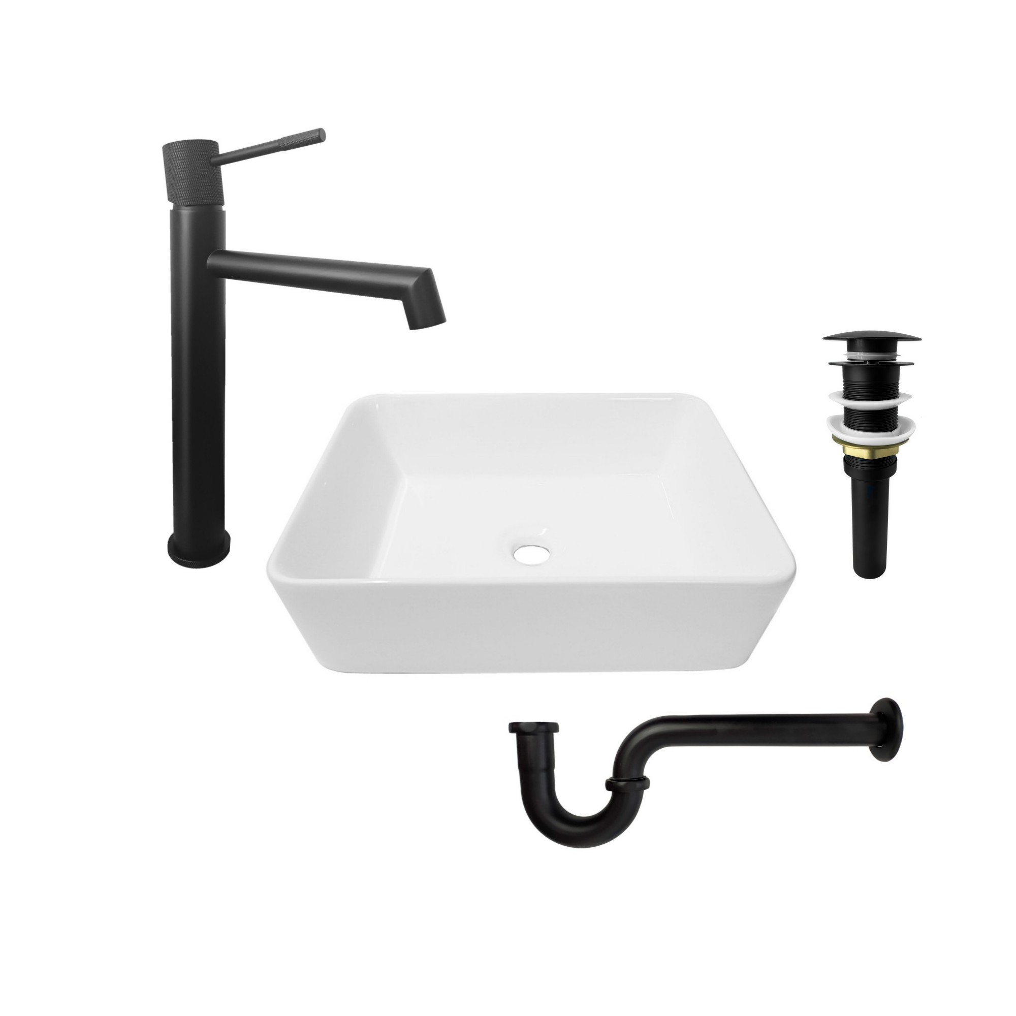 Combo Lavamanos Rectangular Griferia Y Accesorios C792