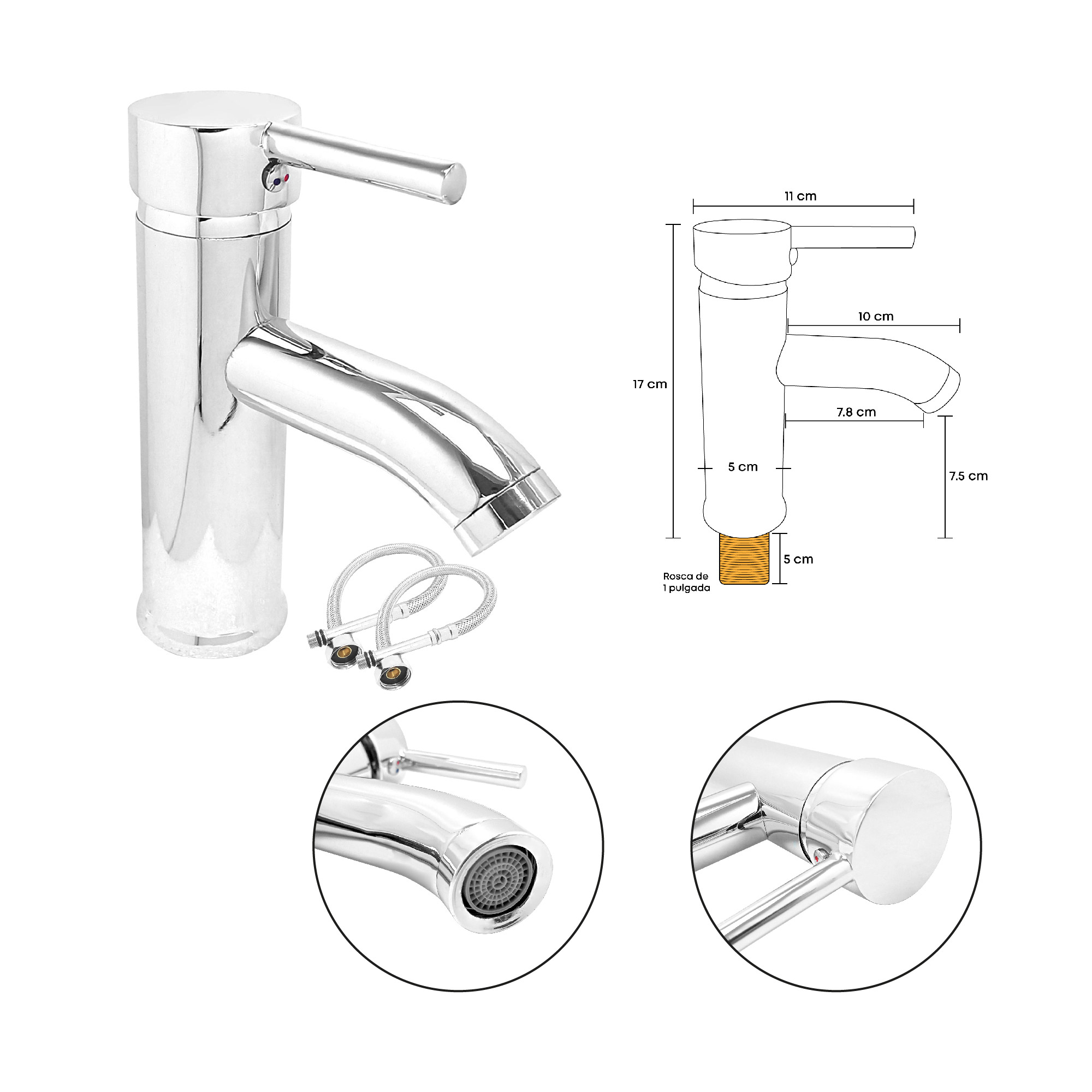 Combo Lavamanos Pequeño Rectangular+griferia Mezcladora C707