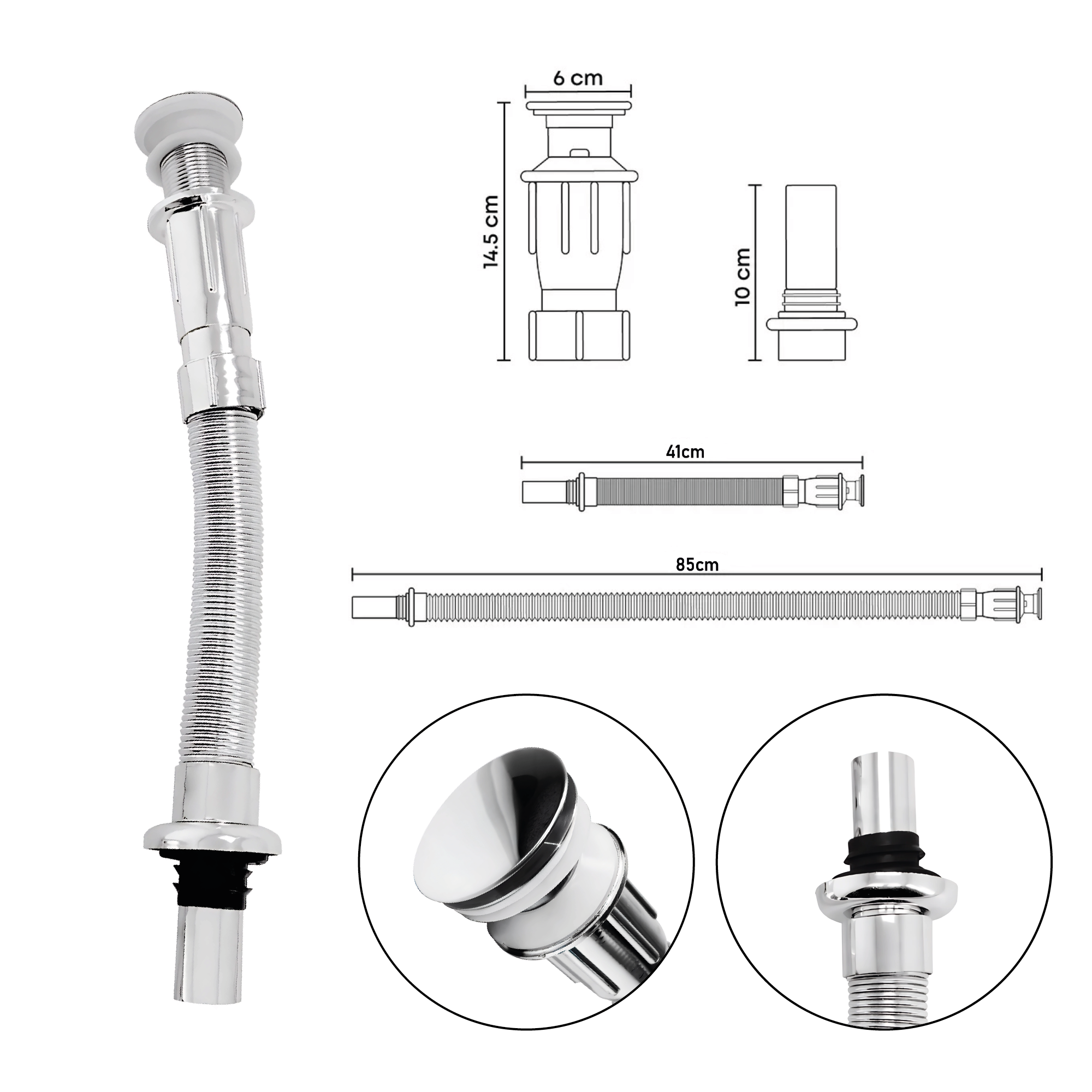 Combo Placa Lavamanos PL-53 + Push con Sifón + Grifería C087