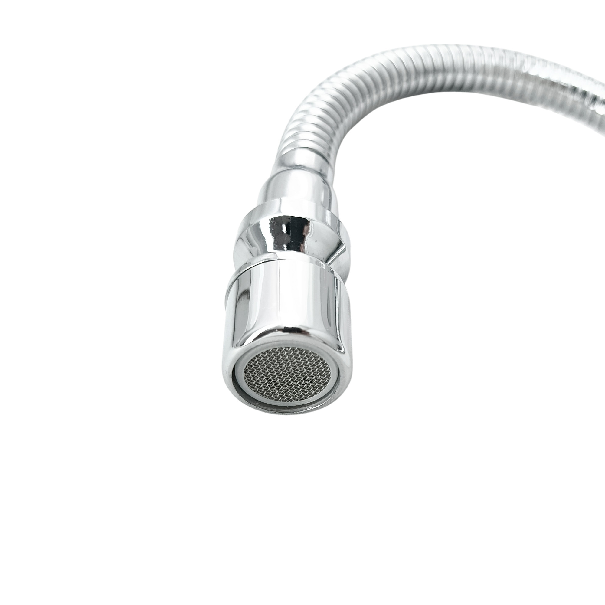 Llave Agua Fria Uso Mixto Cuello Flexible Cromo Brillante