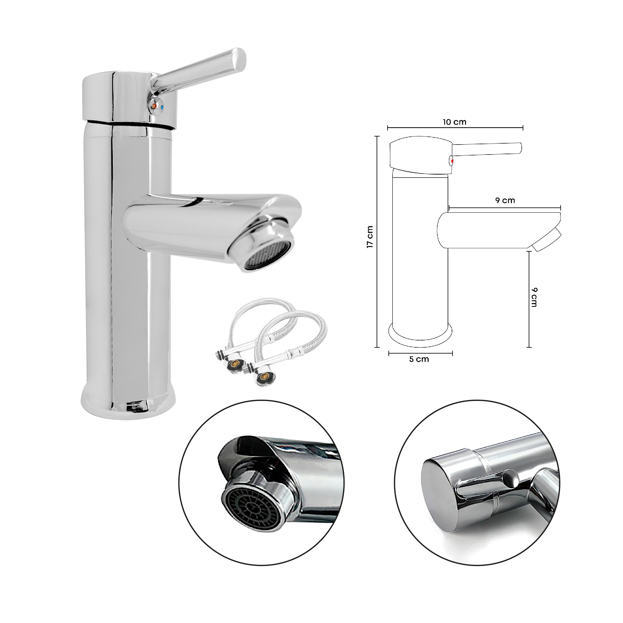 Combo Lavamanos Pequeño Rectangular+ Grifería Mezclador C710