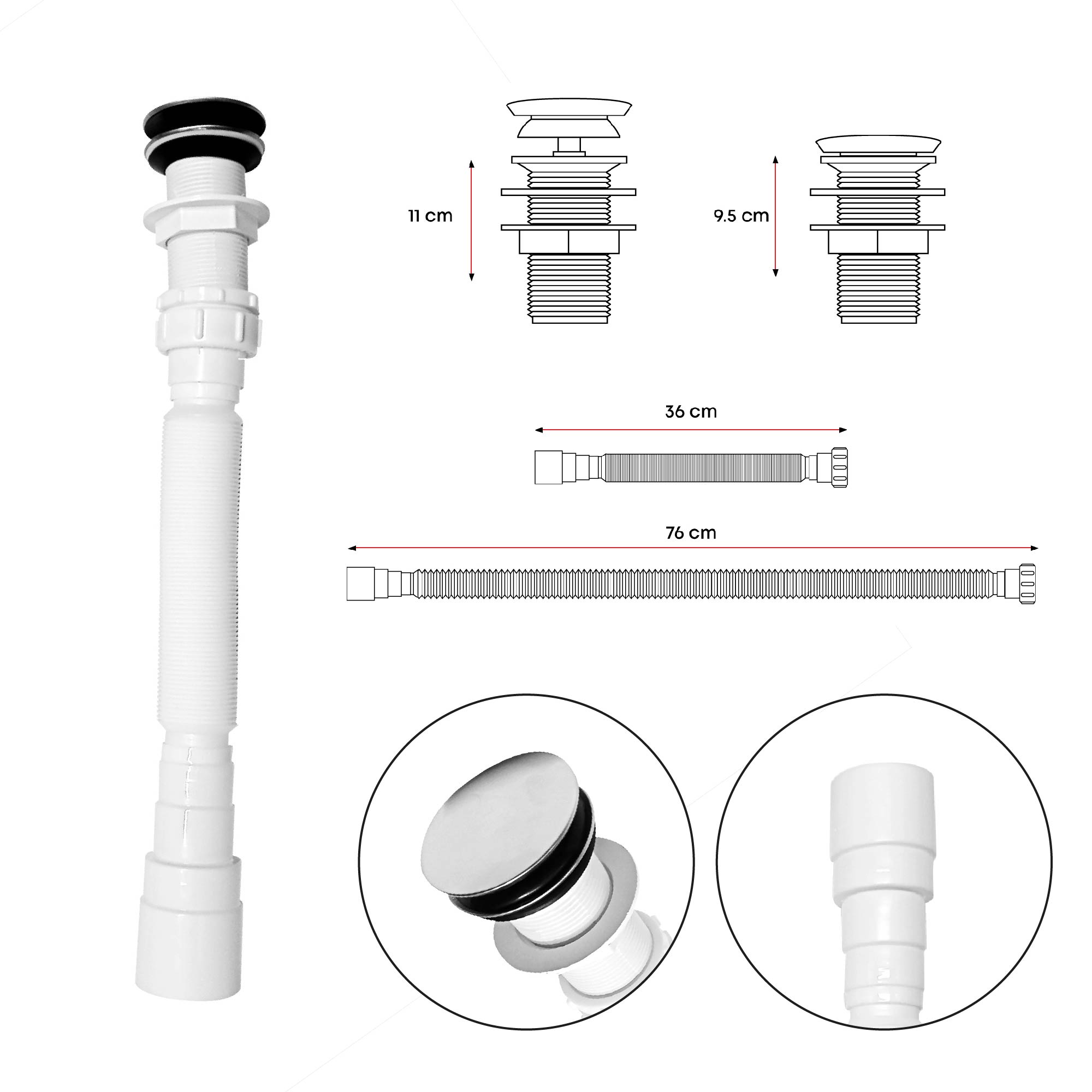 Combo Lavamanos Sobreponer + Griferia + Push + Sifon 