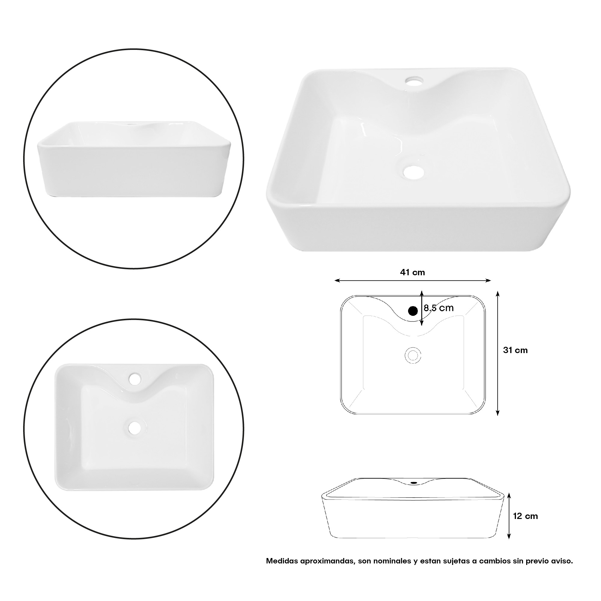 Combo Lavamanos Pequeño Rectangular+griferia Mezcladora C716