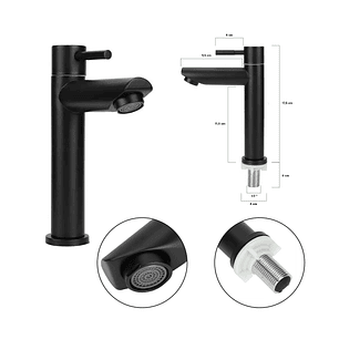 Combo Lavamanos Pequeño Rectangular + Grifería Negra C724