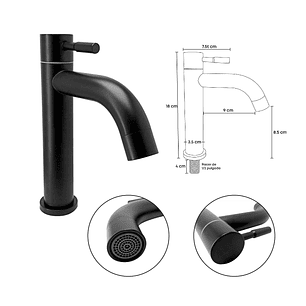 Combo Lavamanos Pequeño Rectangular + Grifería Negra C726