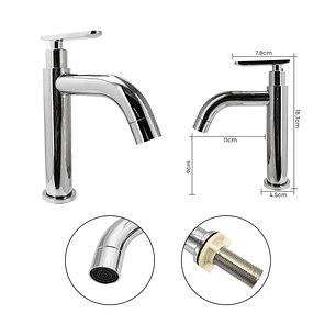 Combo Lavamanos Pequeño Rectangular+ Grifería Agua Fria C731