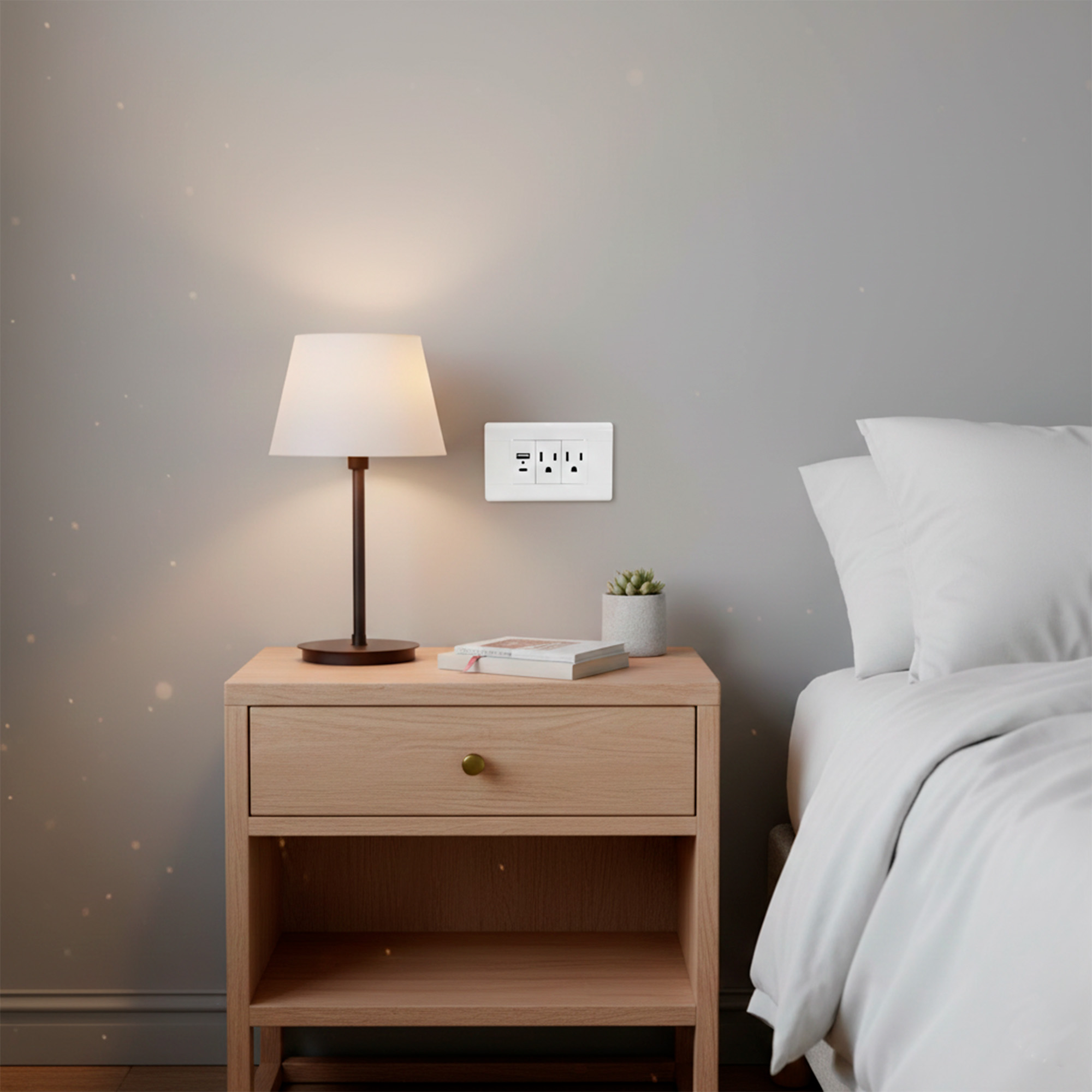 Toma + Conector Usb Doble Blanco